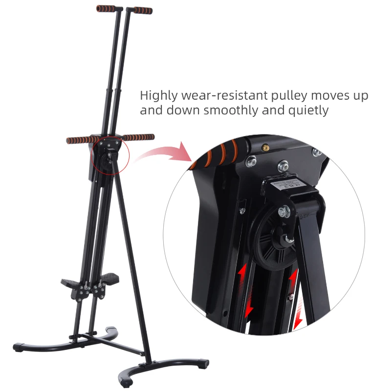 Soozier Vertical Climber, High-Intensity Cardio & Muscle Toning Exercise for Home Gym, Folding Steel, Adjustable Height, Display Monitor, 220 lbs. Weight Capacity, Black