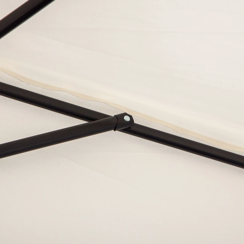 Outsunny 9.8ft Half Umbrella Semi Round Patio Parasol with Crank Handle, Top Vent for Garden, Balcony- NO BASE INCLUDED, Cream