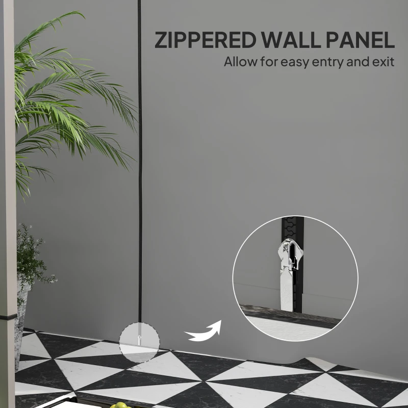 Outsunny Instant Canopy Sidewall with Zipper and Mesh Window for 10 x 10 ft Straight Leg Pop Up Canopies, 2 Pack Sidewall Only