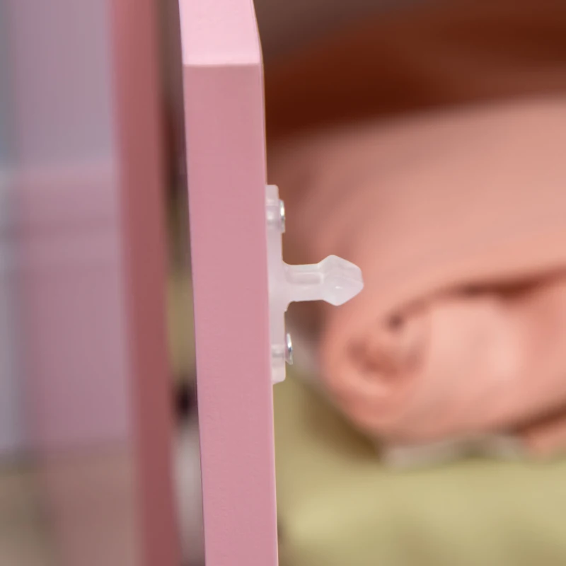 Qaba Toy Storage Organizer, Kids Bookshelf, Freestanding Children Bookcase with Cabinet for Toys Clothes Books, Pink