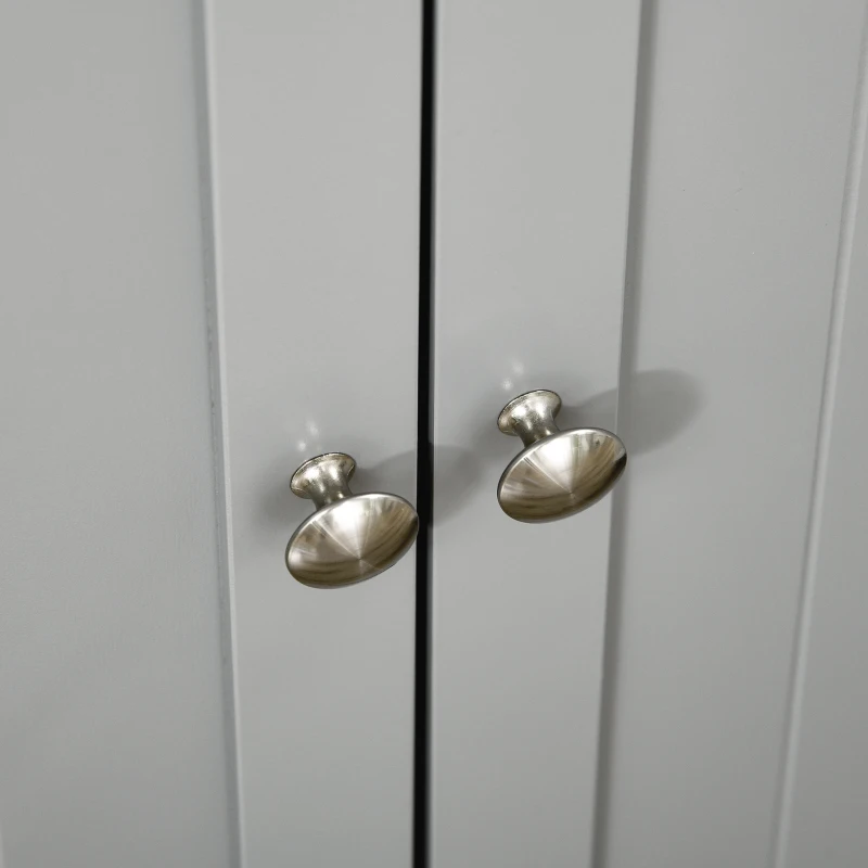 HOMCOM 41" Storage Cabinet, 2-Door Kitchen Pantry Cabinet with 5-tier Shelving, 12 Spice Racks and Adjustable Shelves, Grey