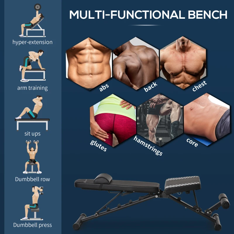 Soozier Multi-purpose Weight Bench Workout Bench with Adjustable Seat and Back Angle for Home Gym