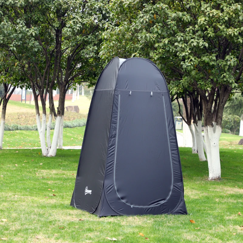 Outsunny Pop Up Shower Tent, Portable Privacy Room for Outdoor Changing, Dressing, Fishing Storage with Carrying Bag, Black