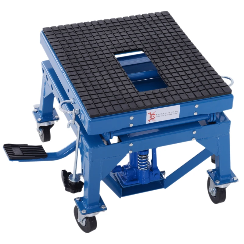 DURHAND 300 lbs Hydraulic Motorcycle Scissor Jack Lift Foot Step Wheels for Small Dirt Bikes
