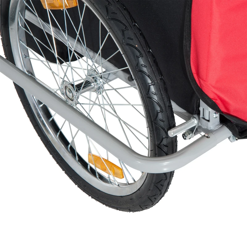 Aosom Child Bike Trailer Kid Bicycle Trailer with Adjustable Handlebar 2-Seater Red