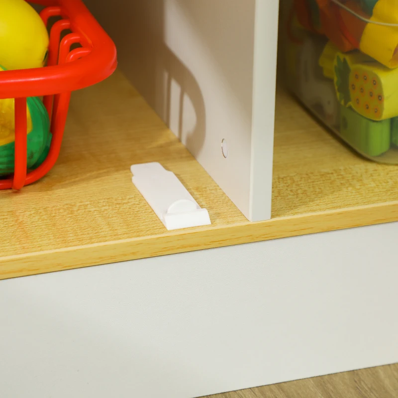 Qaba Play Kitchen Set for Kids, Kids Kitchen Playset with Realistic Lights & Sounds, Sink, Oven, Stove, White