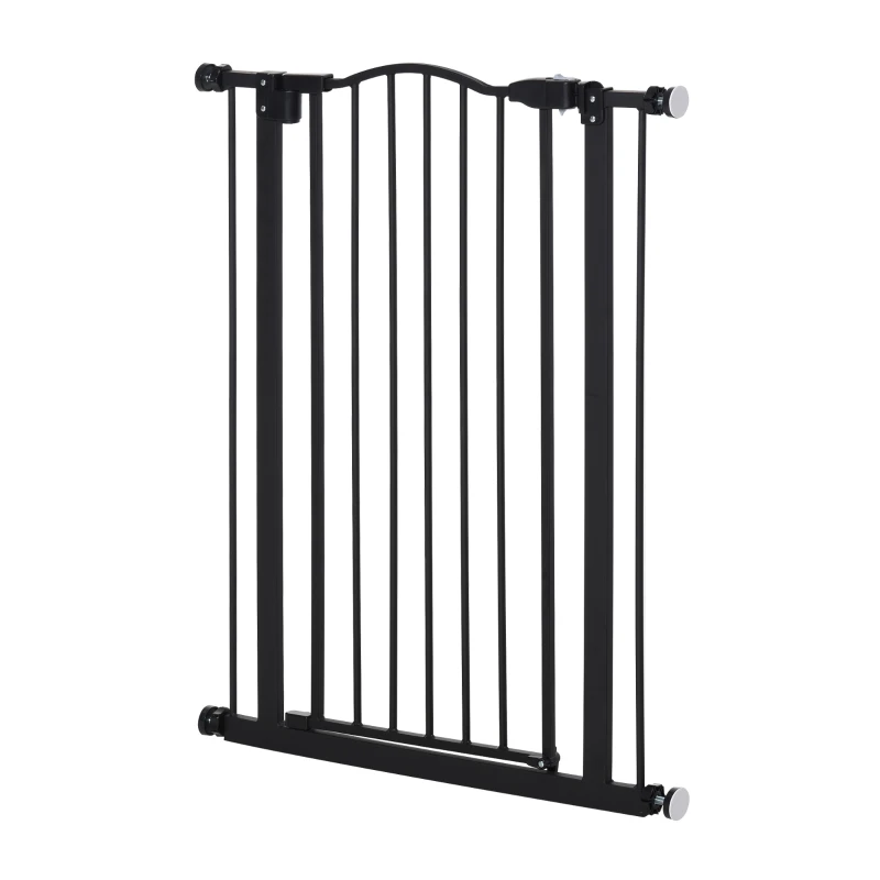 PawHut Extra Tall Dog Gate with Door, Pressure Fit, Auto Close, Double Locking for Doorways Hallways Stairs, 29"-32", Black