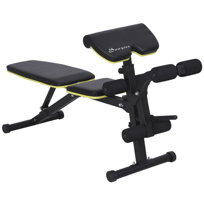 Soozier Adjustable Sit-Up Dumbbell Bench Multi-Functional Purpose Hyper Extension Bench With Adjustable Seat and Back Angle
