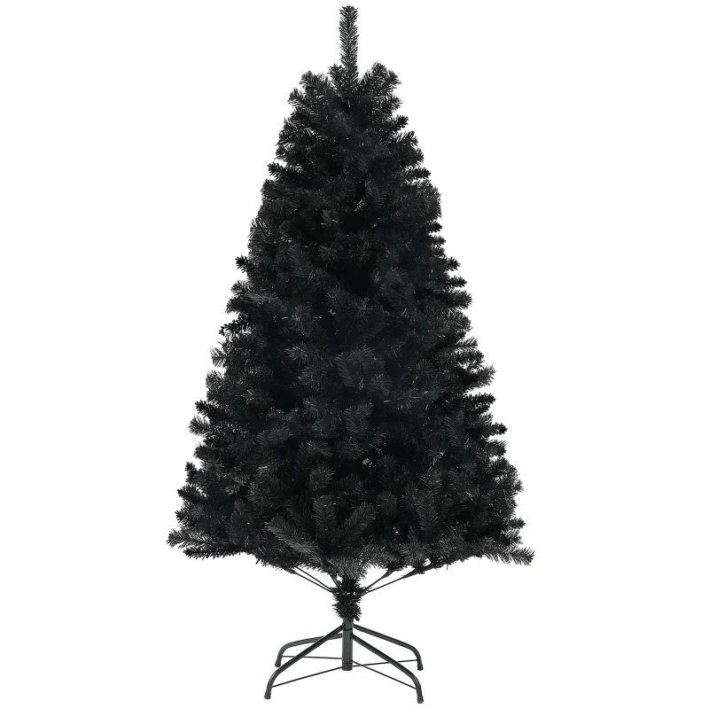 HOMCOM 6ft Artificial Christmas Trees with Auto Open and Steel Base, Black
