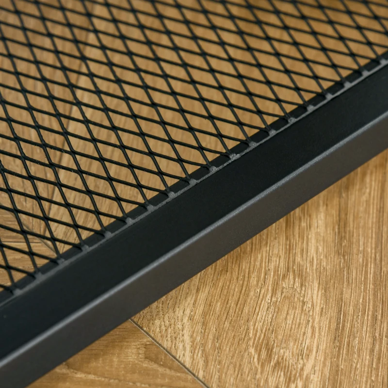 HOMCOM Industrial Narrow Console Table, Sofa Table, Entryway Table with Storage Shelf, Tempered Glass Top and Steel Frame for Living Room