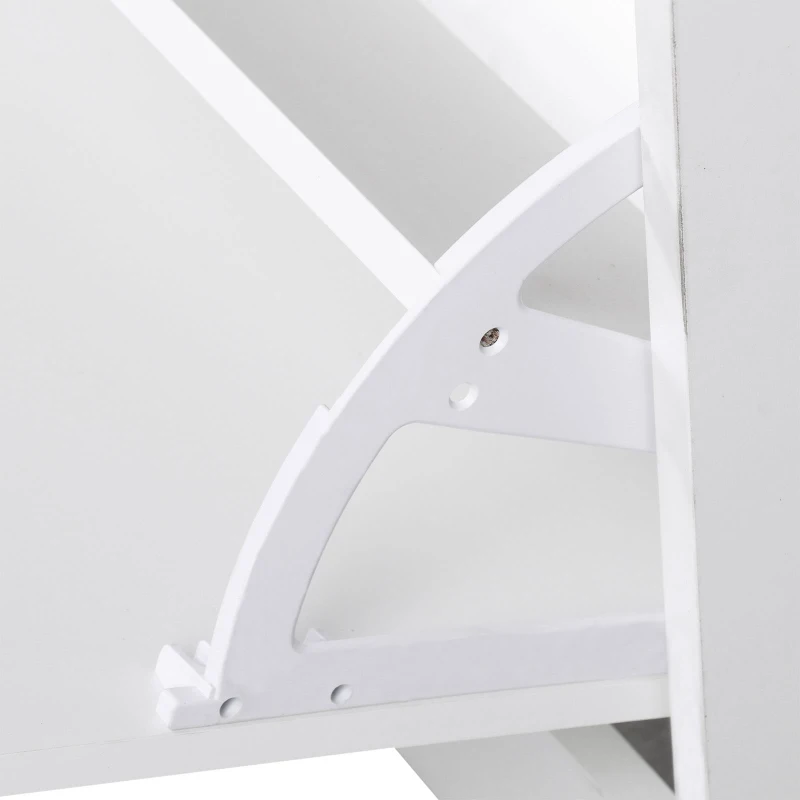 HOMCOM Entryway Organizer Unit, 3 In 1 Design Hall Tree with 6 Hooks, Mirror, Coat Rack Shoe Storage Shelf with Coat Hanger for Hallway Living Room White