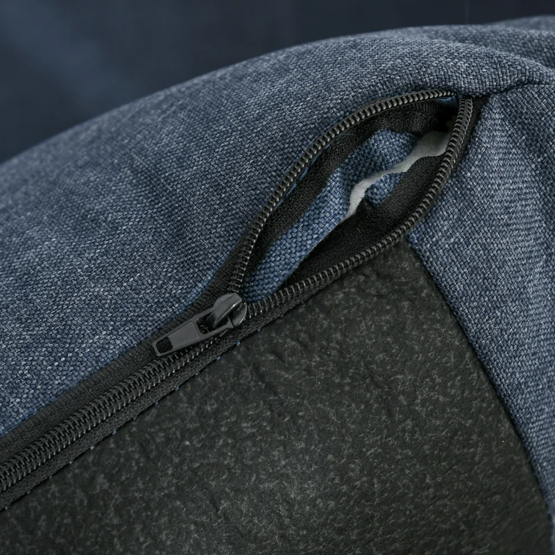 HOMCOM 53" 2 Seat Sofa, Upholstered Two Seater Couch with Sturdy Steel Legs for Bedroom, Living Room, Dark Blue