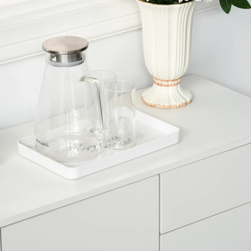 HOMCOM Kitchen Sideboard Storage Cabinet, Modern Coffee Bar with Push-Open Design and 2 Drawers for Living Room, White