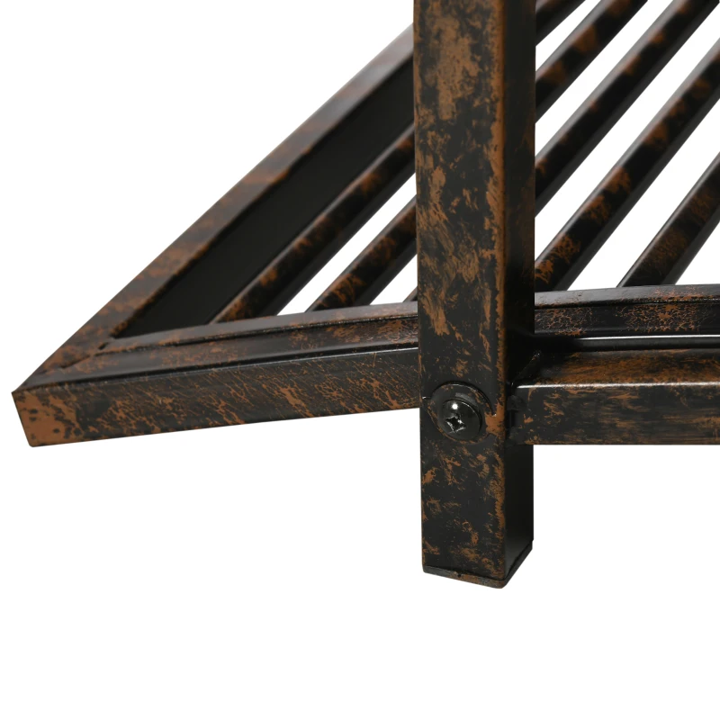 Outsunny Garden Bridge 3.3FT, Decorative Classic Backyard Pond Bridge with Safety Railings Brown