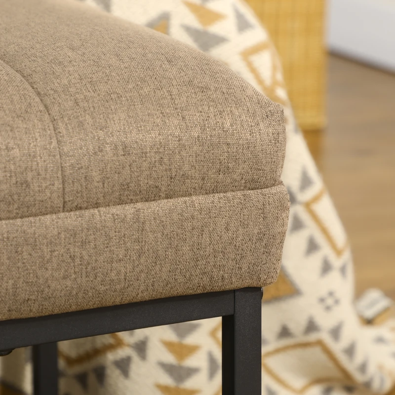 HOMCOM Upholstered Bedroom Bench, End of Bed Bench, Ottoman with Steel Legs, 47.25" x 13.5" x 15.75", Brown