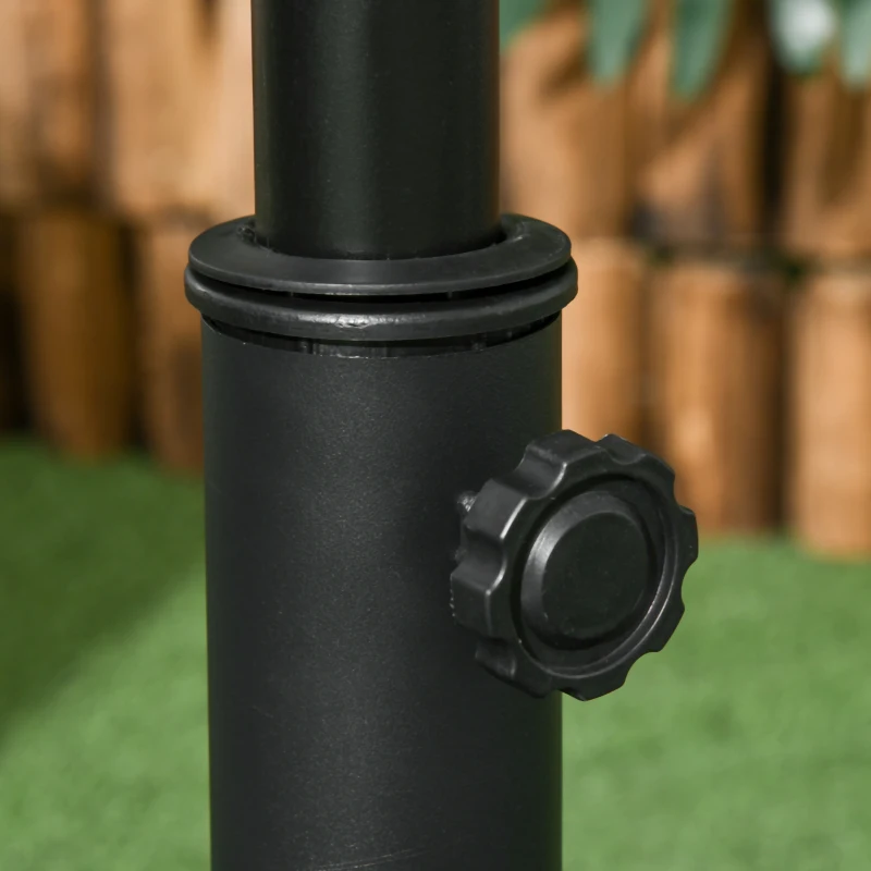 Outsunny 44 lbs Cement Round Umbrella Base Holder 19" Heavy Duty Parasol Stand for Patio, Outdoor, Backyard, Black