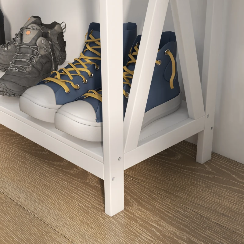 HOMCOM 39" Console Table, 2 Tier X-Design Narrow Entryway Table with Drawer and Storage Shelf for Behind Couch, Living Room, Hallway, White