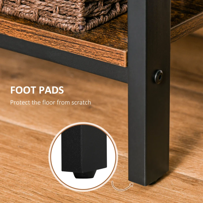 HOMCOM Industrial Bookshelf, Bookcase with 4-Tier Display Shelf for Living Room Office