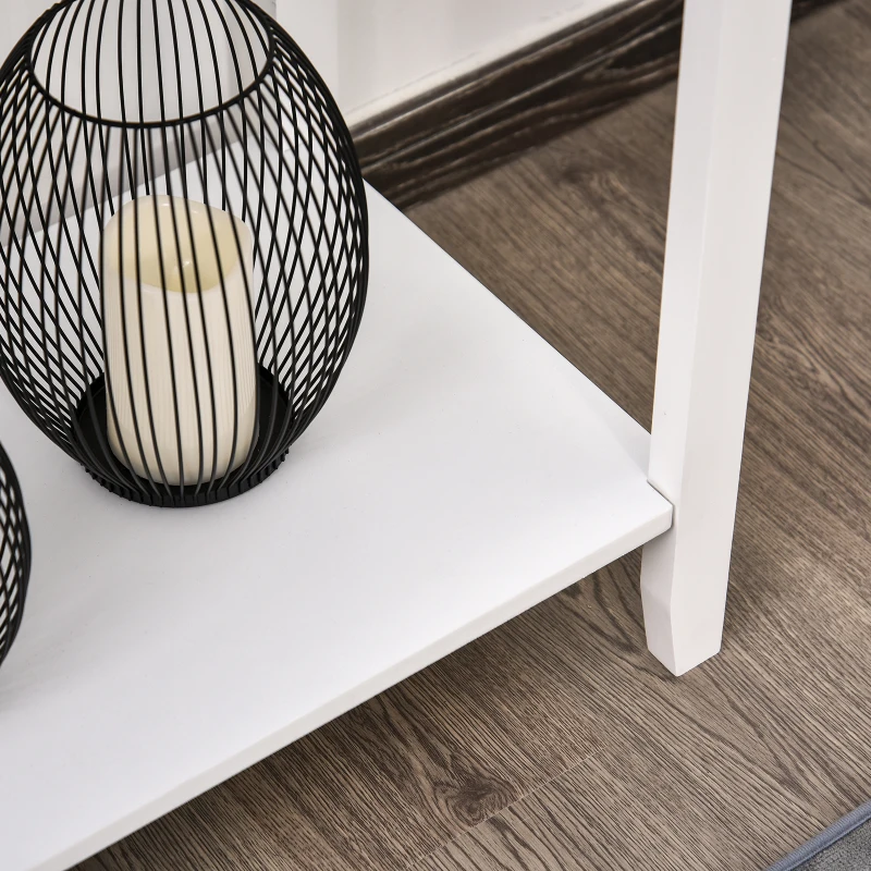 HOMCOM Console Table, Modern Entryway Table with Storage Drawers, Bottom Shelf and Wooden Legs, 31.5" Sofa Side Desk for Living Room, White