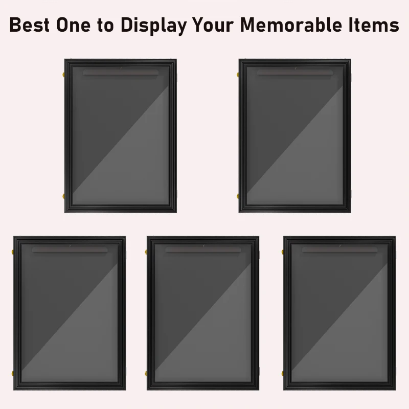 HOMCOM 24" x 32" Hockey Jersey Frame, Jersey Shadow Box for Basketball, Football, Baseball, Black