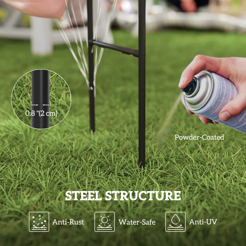 Outsunny 8FT Metal Garden Arch Trellis for Climbing Plants, Ceremony, Wedding Decoration, Black