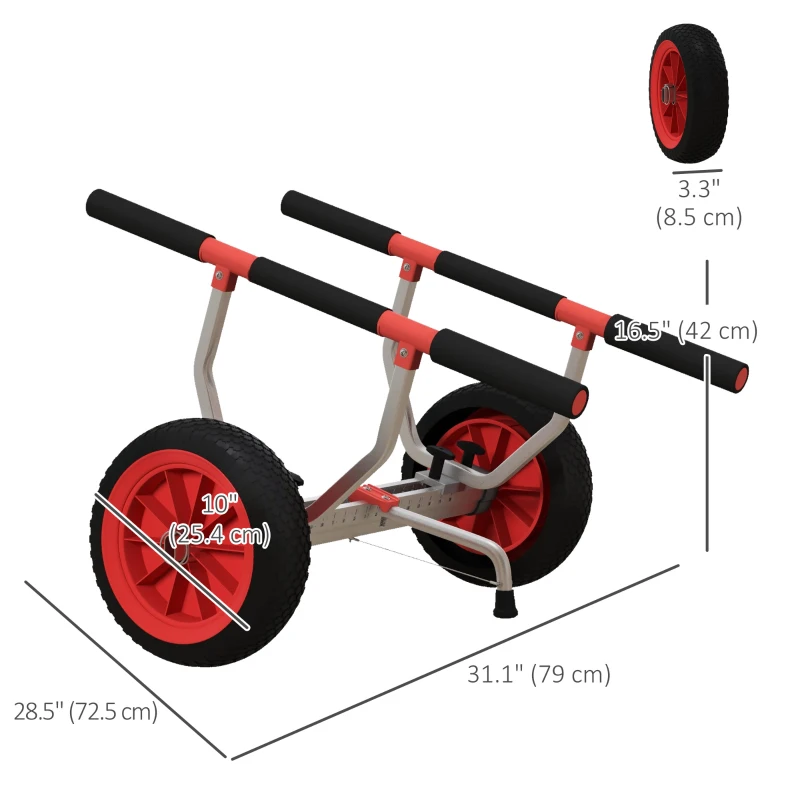 Soozier Kayak Cart Dolly Kayak Cart with Adjustable Width Red
