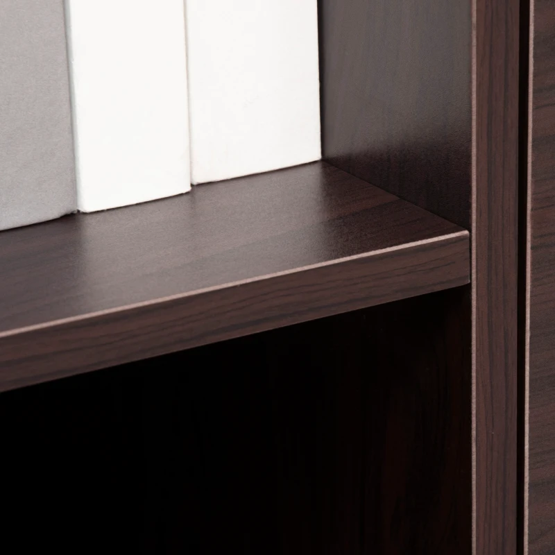 Vinsetto Lateral Filing Cabinet with Wheels, Locking File Cabinet, Mobile Printer Stand with Open Shelves and Drawers for A4 Size Documents, Walnut