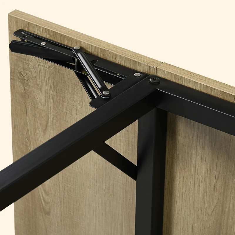 HOMCOM Drop Leaf Folding Dining Table for Small Space, Extendable Kitchen Table for 2 to 4 People, Natural Wood