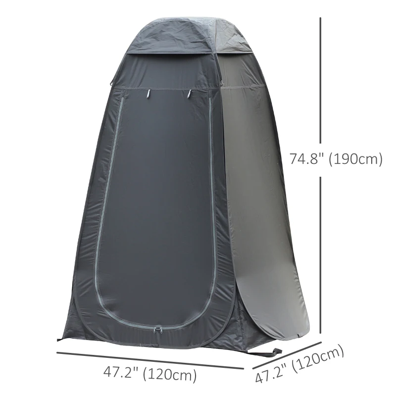 Outsunny Pop Up Shower Tent, Portable Privacy Room for Outdoor Changing, Dressing, Fishing Storage with Carrying Bag, Black