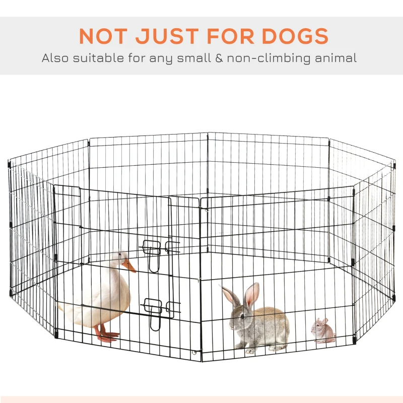 PawHut 24inch Foldable Metal Exercise Pet Playpen Yard Dog Puppy Kennel Cage 8 Panel