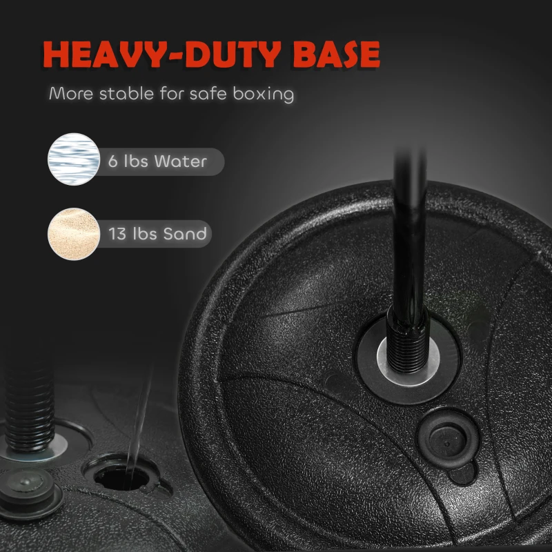 Qaba Height Adjustable Punching Bag for Kids w/ Stand & Boxing Gloves for 5-10 Years, Red