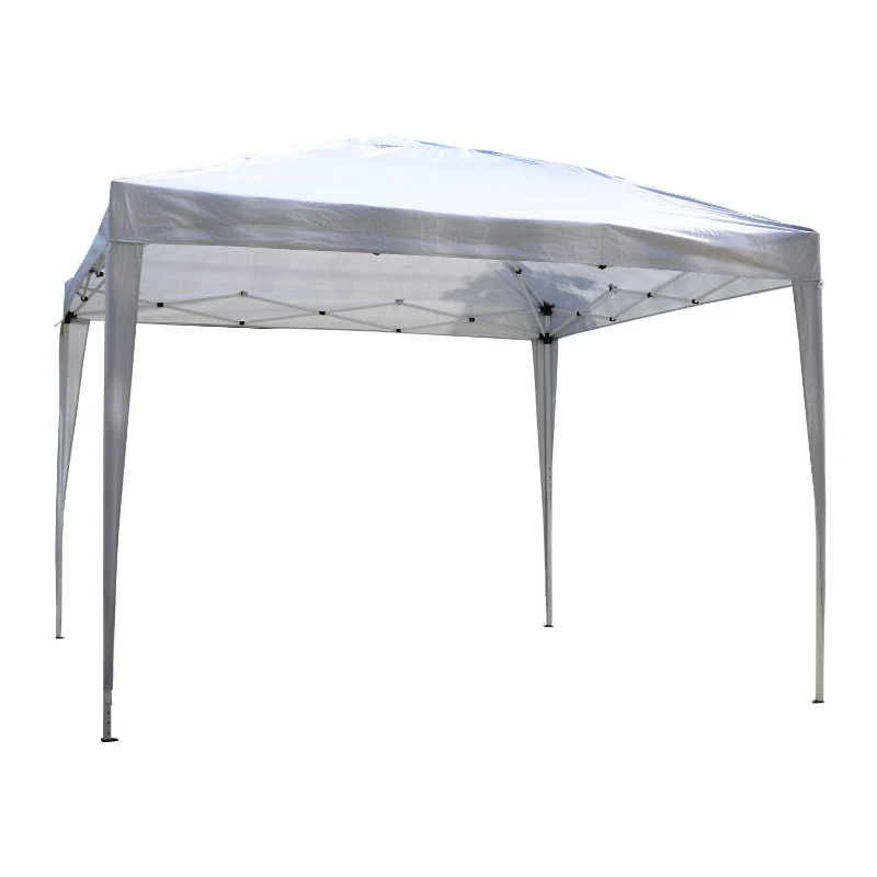 Outsunny 10' x 10' Easy Pop Up Canopy Gazebo Party Tent Shelter - White