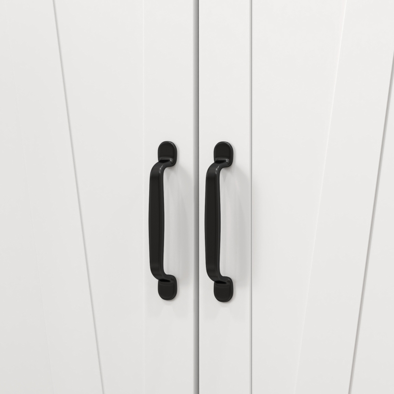 HOMCOM Farmhouse Kitchen Pantry Storage Cabinet, Kitchen Pantry Cabinet with Doors and Adjustable Shelves, White