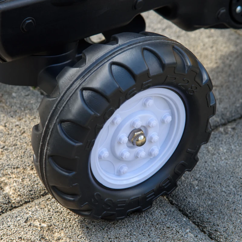 Aosom Ride on Tractor for Kids, Pedal Construction Car with Horn & Detachable Trailer for 3 Year Old, Yellow