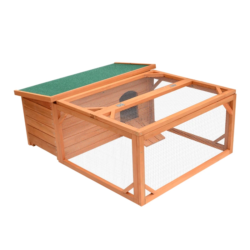 PawHut 51" Chicken Coop Wooden Hen House Rabbit Hutch Poultry Cage Pen Outdoor Backyard with Run