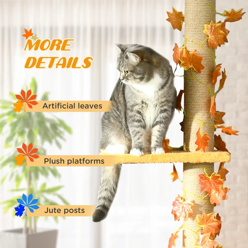 Pawhut Floor to Ceiling Cat Tree with Adjustable Height 80"- 95