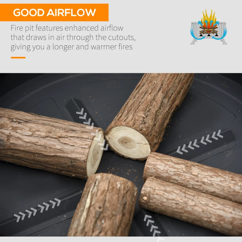 Outsunny 26" Outdoor Fire Pit, Square