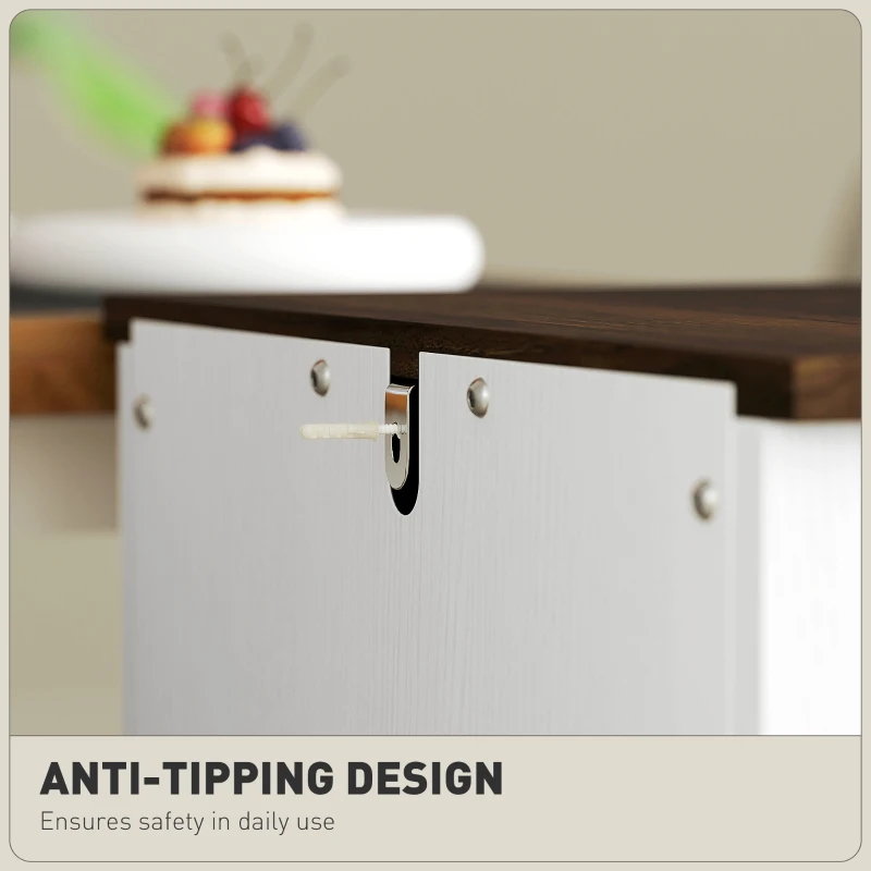 HOMCOM Vertical File Cabinet with 3 Drawers, Rustic Farmhouse Office Storage Cabinet for A4, Letter Size, Distressed White