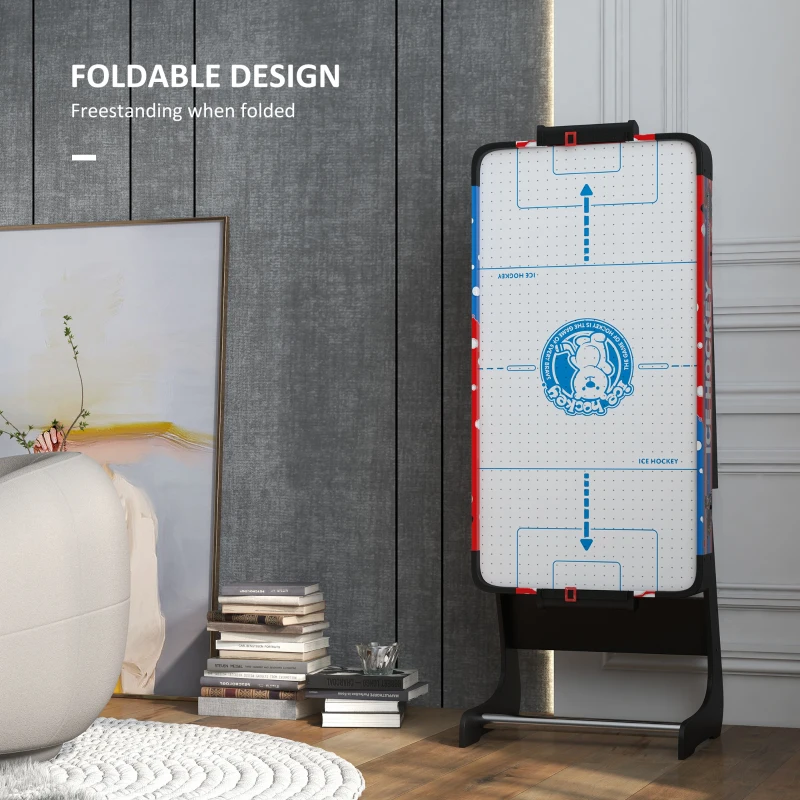 Soozier Folding Air Hockey Table 40" Arcade Table with 2 Pucks, 2 Pushers, Scoreboard for Family Game Room, Living Room, White