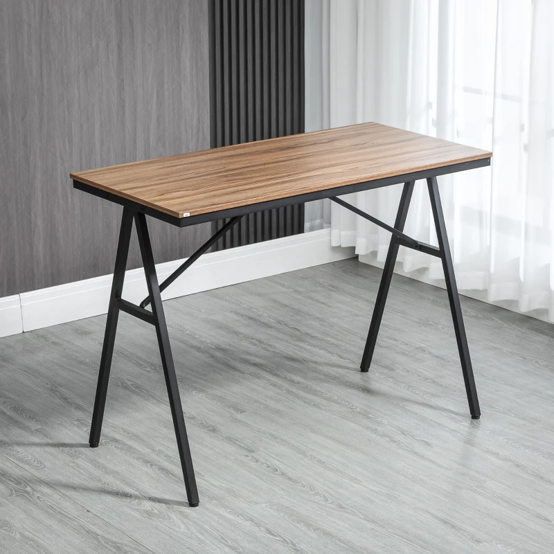 HOMCOM Industrial Bar Table with Steel Frame, Counter Height Table Pub Table for Kitchen Dining Room Cafe, Brown/Black