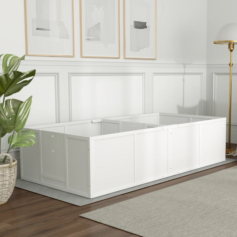 PawHut Whelping Box for Dogs w/ Adjustable, Removable Door, for Small Medium Dogs, 77" x 38", White