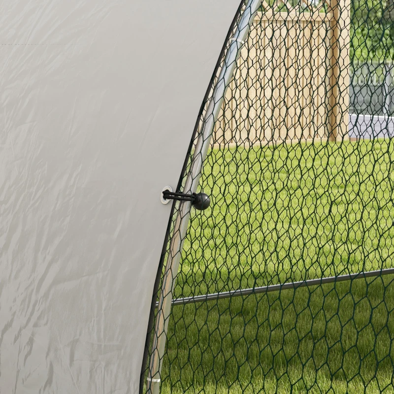 PawHut Metal Chicken Coop with Waterproof and Anti-UV Cover, Walk in Poultry Cage Outdoor for 14-18 Chickens, 10'x18.4'x7.2'