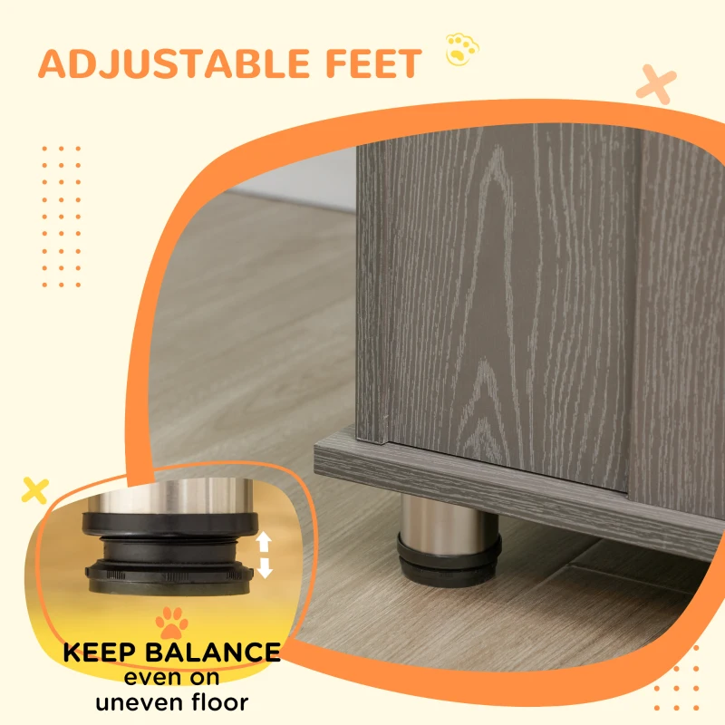 PawHut Dog Crate Furniture, Wooden End Table Furniture with Lockable Magnetic Doors, Extra Large Size Pet Kennel Ind
