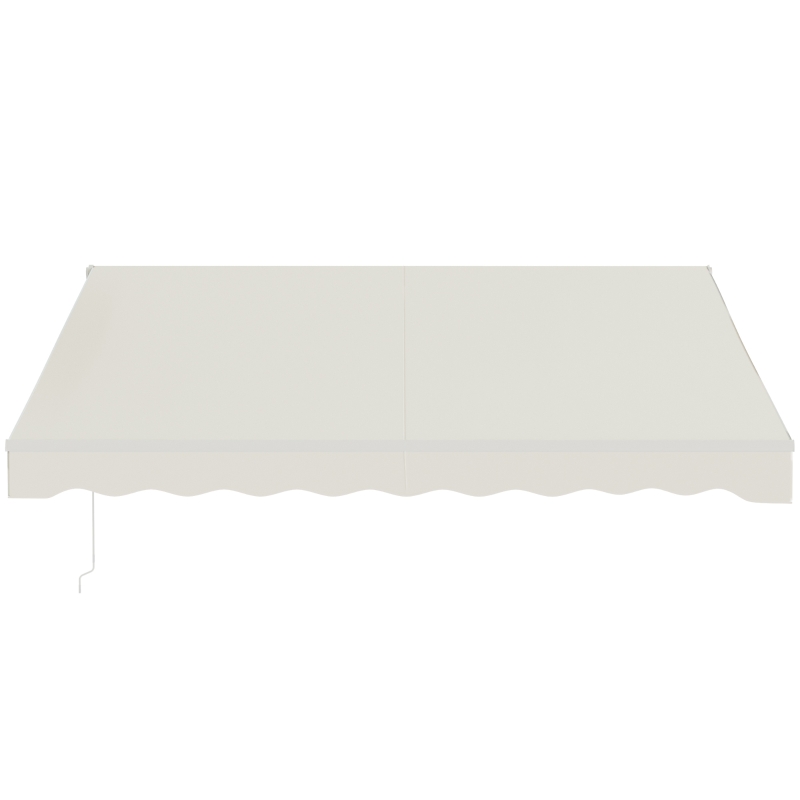 Outsunny 12' x 10' Electric Awning, Retractable Awning, UV Protection Sun Shade Shelter with Remote Controller and Manual Crank Handle for Deck, Balcony, Yard, Cream White(m-8)