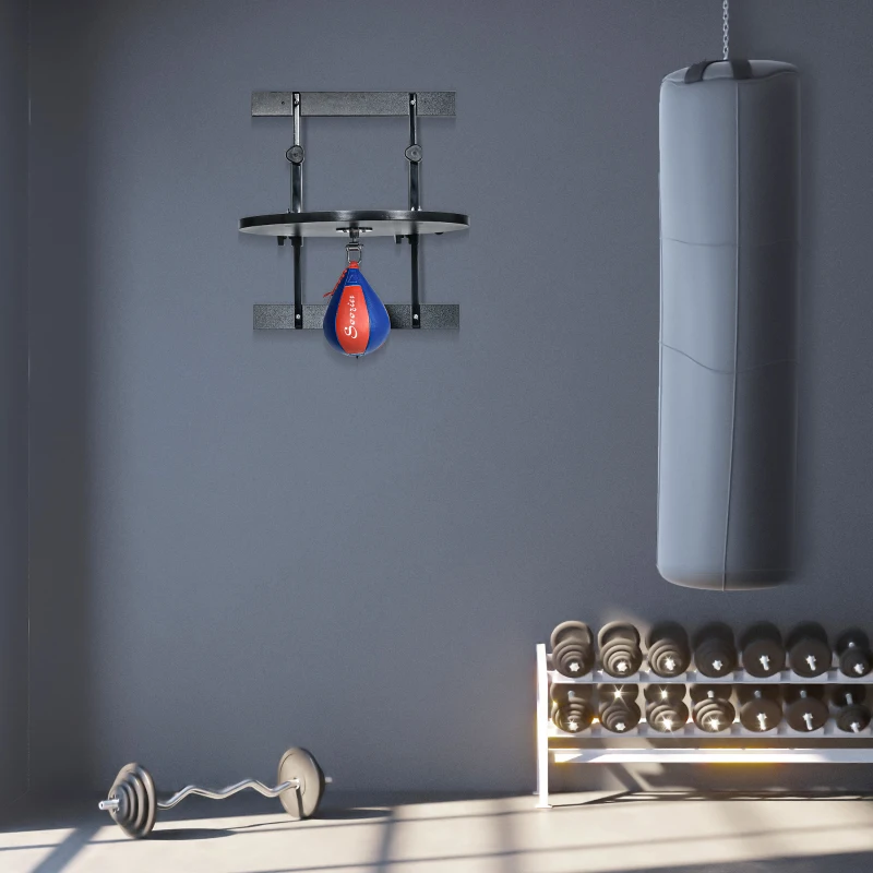 Soozier Adjustable Speed Bag Platform, Wall Mounted Speed Bag Boxing, 360° Swivel Training Equipment for Home, Gym