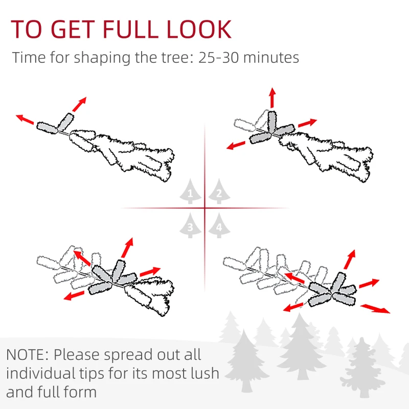 HOMCOM 8' Tall Unlit Slim Pencil Xmas Tree, Snow Flocked Artificial Christmas Tree with Realistic Branches and 603 Tips, Green