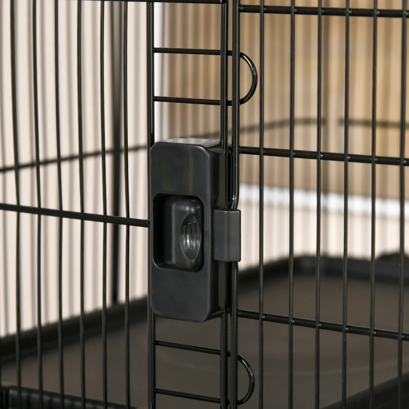 PawHut 6-tier Platform Rolling Small Animal Cage Rabbit Hutch Pet Play House with Platform, Ramp,Removable Tray. 4 universal wheels (Black) for Bunny Pet Mink Chinchilla