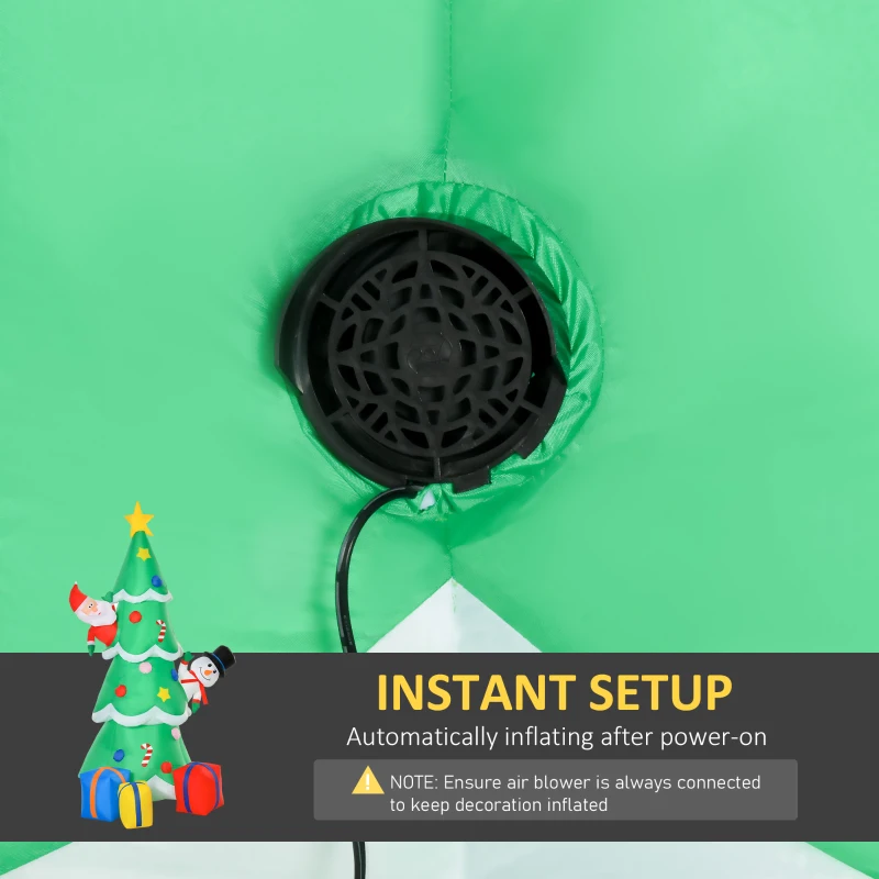 HOMCOM 7 Feet Tall Christmas Inflatable Tree, LED Lighted with Santa Claus, Snowman and Gift Box for Home Indoor Outdoor Garden Lawn Decoration Party Prop