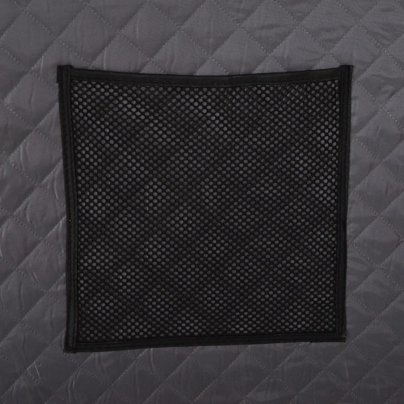 Outsunny 4 Person Ice Fishing Shelter Insulated Waterproof Portable Pop Up Ice Fishing Tent with 2 Doors for Outdoor Fishing, Orange