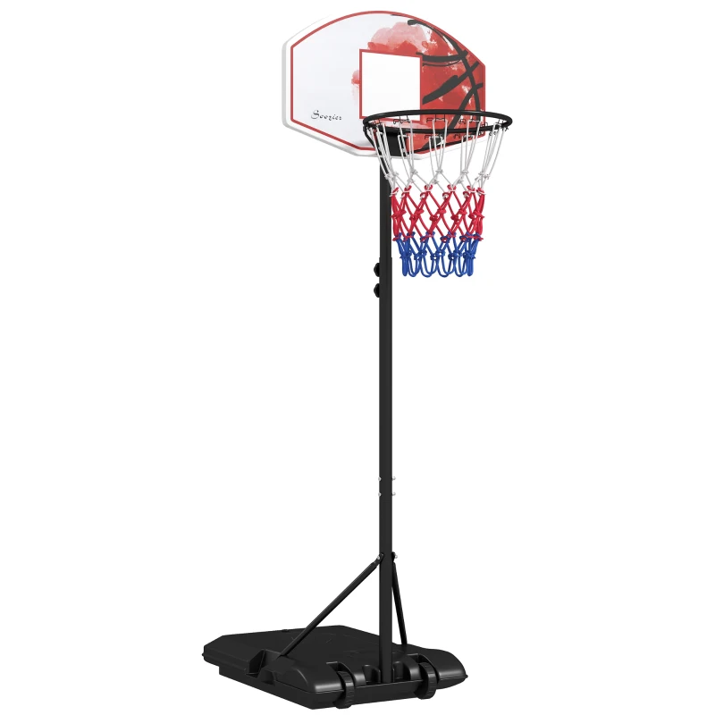 Soozier Outdoor Basketball Hoop, 6-7FT Adjustable Basketball Goal with 28.3" Backboard, Wheels and Fillable Base